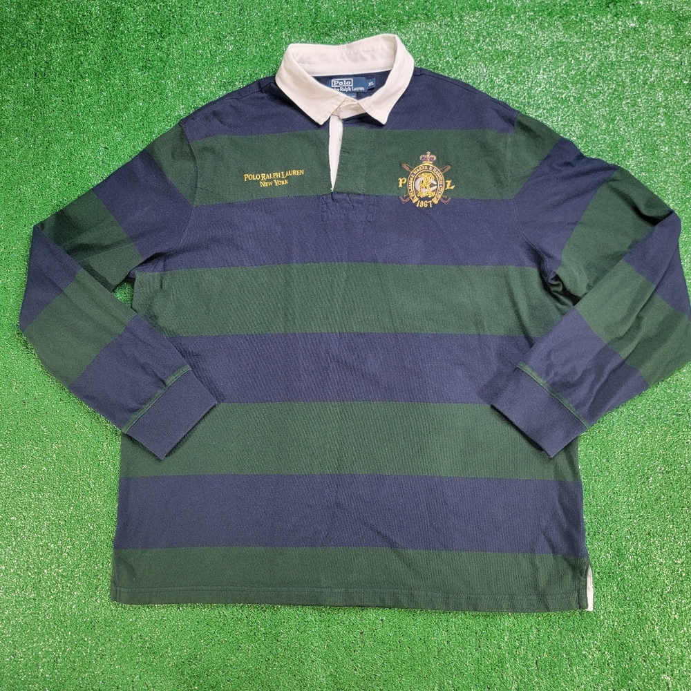 Vintage Polo Ralph Lauren Rugby Shirt Mens XL Saddle Maker & Harness Embroidery